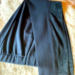 Lafayette 148 leather front dress pants. Elastic waist with side zipper.